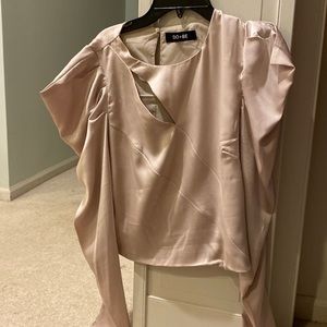 do+be silk brown slit top